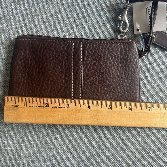 Coach Pebbled Leather Small Wristlet Mahogany F-42389 - Picture 9 of 9